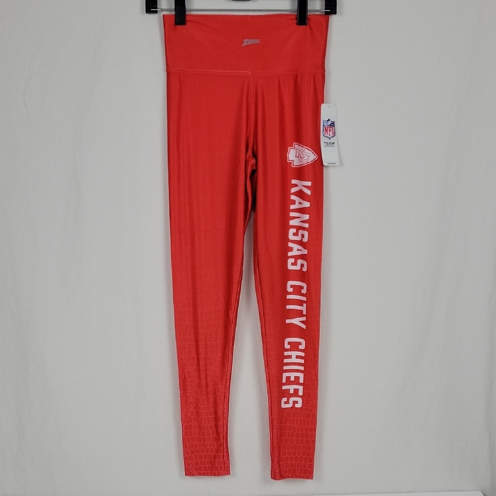 Zubaz Women's NFL Team Apparel Kansas City Chiefs Red Leggings Size M